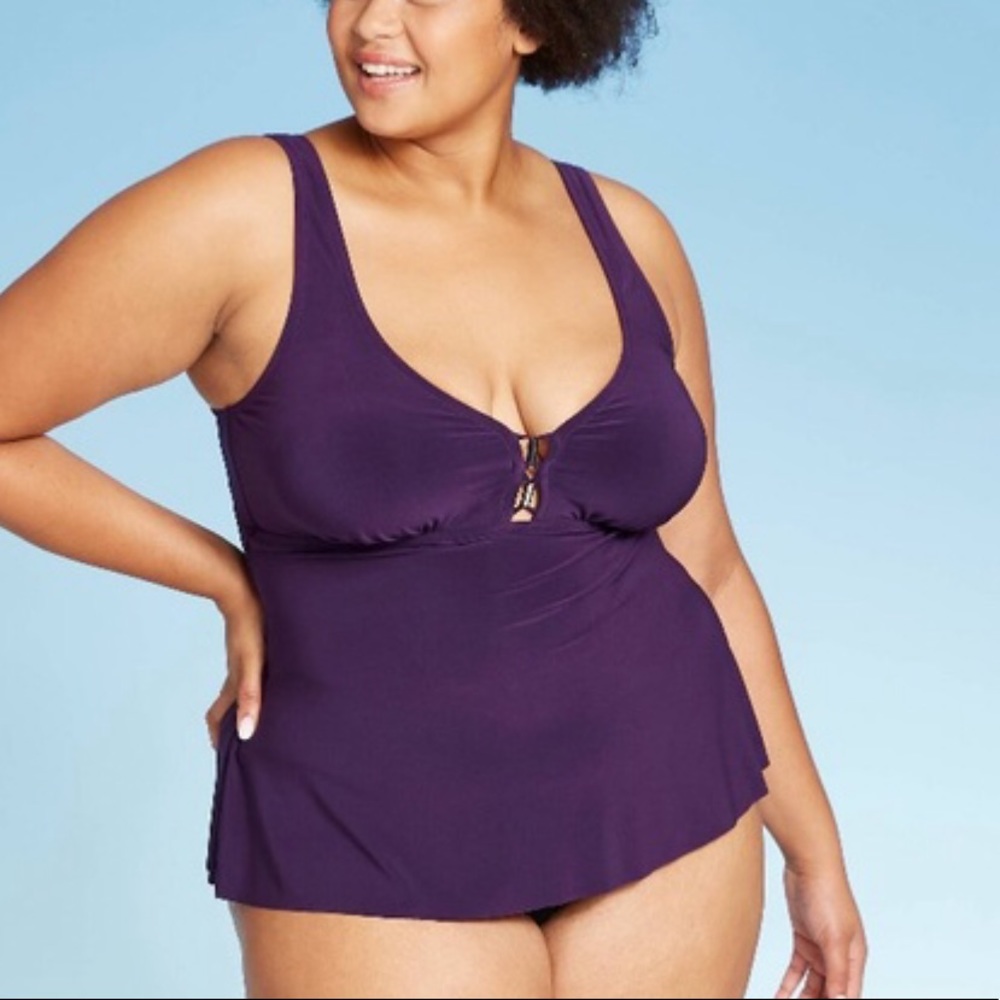 New plus size purple swim top - Picture 2 of 10